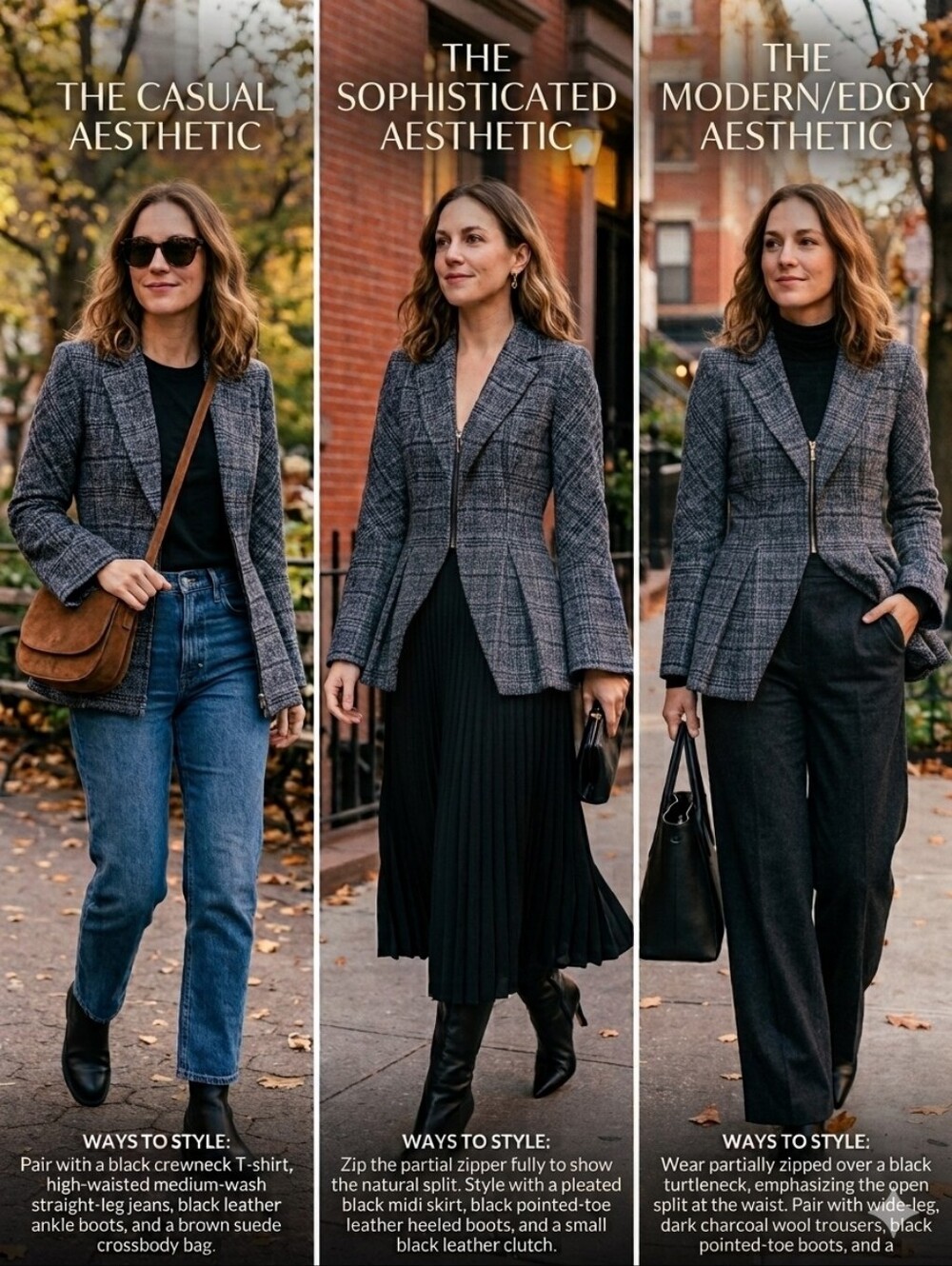 NWT Chiara Boni La Petite Robe Ludmilla Plaid Blazer IT 52 US 14 Altered